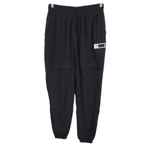 Siksilk Womens Black Rip Stop Cargo Pants Drawcord Waist Mesh Lined Size 10 NWT